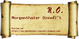 Morgenthaler Ozsvát névjegykártya